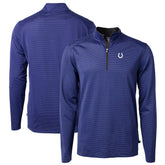 Indianapolis Colts Cutter & Buck Virtue Eco Pique Micro Stripe Recycled Quarter-Zip Pullover Top - Royal/Black sale