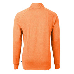 Cleveland Browns Cutter & Buck Adapt Eco Knit Quarter-Zip Pullover Top - Heather Orange on sale