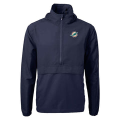 Miami Dolphins Cutter & Buck Charter Eco Recycled Anorak Half-Zip Jacket - Blue sale