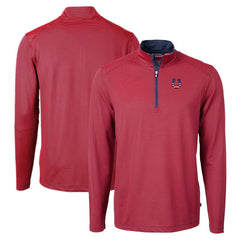 Indianapolis Colts Cutter & Buck Virtue Eco Pique Micro Stripe Recycled Quarter-Zip Pullover Top - Red/Navy online