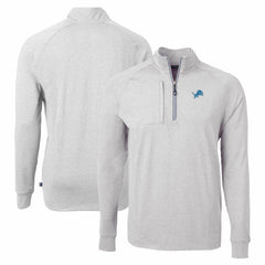Detroit Lions Cutter & Buck Adapt Eco Knit Quarter-Zip Pullover Top - Heather Gray outlet