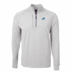 Detroit Lions Cutter & Buck Adapt Eco Knit Quarter-Zip Pullover Top - Heather Gray outlet
