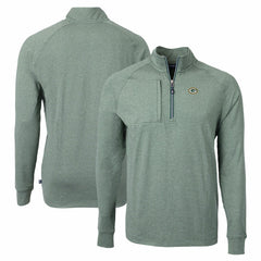 Green Bay Packers Cutter & Buck Adapt Eco Knit Quarter-Zip Pullover Top - Heather Green outlet
