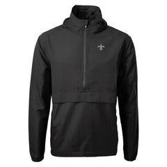 New Orleans Saints Cutter & Buck Charter Eco Recycled Anorak Half-Zip Jacket - Black on sale