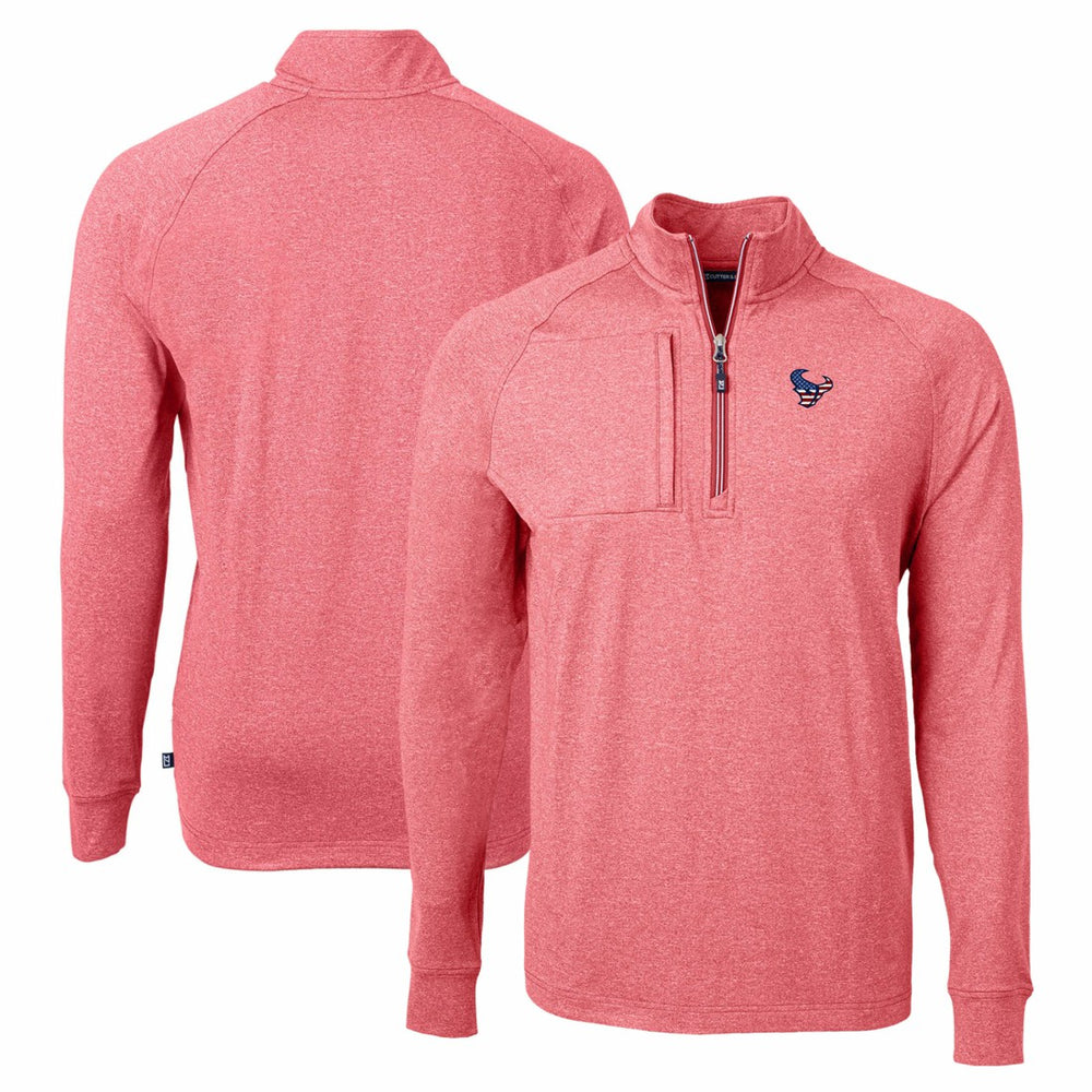Houston Texans Cutter & Buck Adapt Eco Knit Quarter-Zip Pullover Top - Heather Red cheap