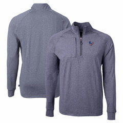 Houston Texans Cutter & Buck Adapt Eco Knit Quarter-Zip Pullover Top - Heather Navy on sale