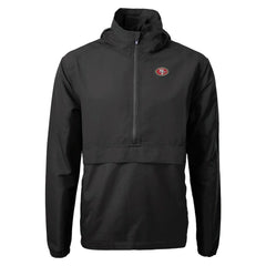 San Francisco 49ers Cutter & Buck Charter Eco Recycled Anorak Half-Zip Jacket - Black for sale