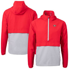 San Francisco 49ers Cutter & Buck Charter Eco Recycled Anorak Half-Zip Jacket - Red online