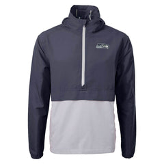 Seattle Seahawks Cutter & Buck Charter Eco Recycled Anorak Half-Zip Jacket - Blue online