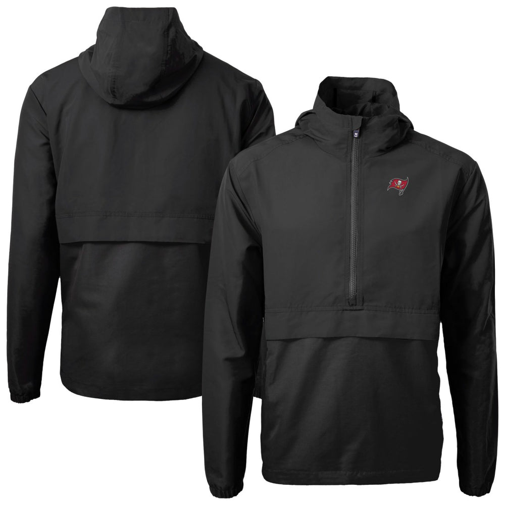 Tampa Bay Buccaneers Cutter & Buck Charter Eco Recycled Anorak Half-Zip Jacket - Black for sale