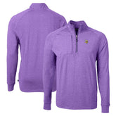 Minnesota Vikings Cutter & Buck Adapt Eco Knit Quarter-Zip Pullover Top - Heather Purple for sale