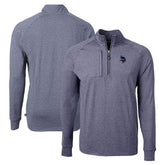 Minnesota Vikings Cutter & Buck Adapt Eco Knit Quarter-Zip Pullover Top - Heather Navy for sale