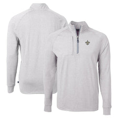 New Orleans Saints Cutter & Buck Adapt Eco Knit Quarter-Zip Pullover Top - Heather Gray online