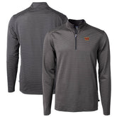 Washington Commanders Cutter & Buck Virtue Eco Pique Micro Stripe Recycled Quarter-Zip Pullover Top - Black/Gray discount