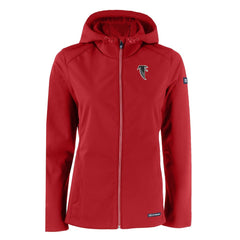 Atlanta Falcons Cutter & Buck Women's Evoke Eco Softshell Recycled Full-Zip Hooded Jacket - Red outlet
