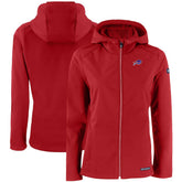 Buffalo Bills Cutter & Buck Women's Evoke Eco Softshell Recycled Full-Zip Hooded Jacket - Red for sale