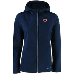 Chicago Bears Cutter & Buck Women's Evoke Eco Softshell Recycled Full-Zip Hooded Jacket - Navy on sale