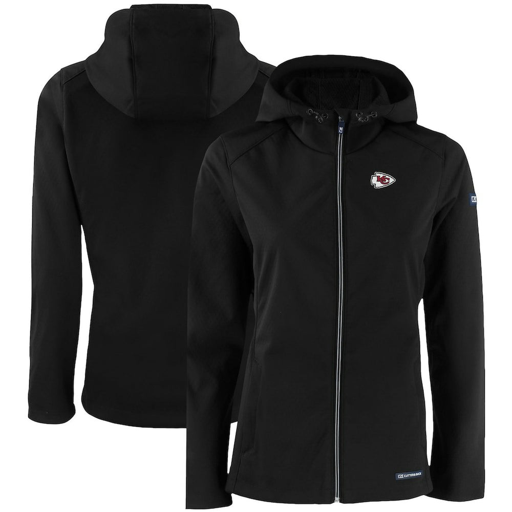 Kansas City Chiefs Cutter & Buck Women's Evoke Eco Softshell Recycled Full-Zip Hooded Jacket - Black outlet
