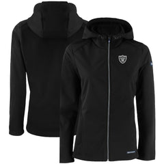 Las Vegas Raiders Cutter & Buck Women's Evoke Eco Softshell Recycled Full-Zip Hooded Jacket - Black outlet