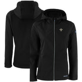 New Orleans Saints Cutter & Buck Women's Evoke Eco Softshell Recycled Full-Zip Hooded Jacket - Black discount