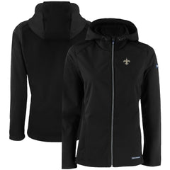 New Orleans Saints Cutter & Buck Women's Evoke Eco Softshell Recycled Full-Zip Hooded Jacket - Black discount