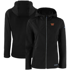 Washington Commanders Cutter & Buck Women's Evoke Eco Softshell Recycled Full-Zip Hooded Jacket - Black cheap