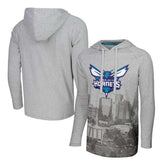 Charlotte Hornets Stadium Essentials Atrium Raglan Long Sleeve Hoodie T-Shirt - Heather Gray cheap