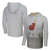 Miami Heat Stadium Essentials Atrium Raglan Long Sleeve Hoodie T-Shirt - Heather Gray shop