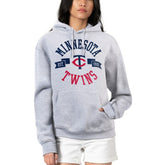 Minnesota Twins G-III 4Her by Carl Banks Women's City Graphic Pullover Hoodie Heather Gray