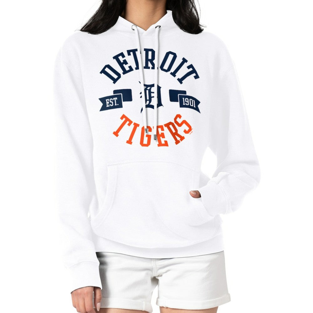Detroit Tigers G-III 4Her by Carl Banks Women's City Graphic Pullover Hoodie White