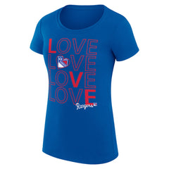 New York Rangers G-III 4Her by Carl Banks Women's Super-Slim Fit Lightweight Hockey Love T-Shirt - Royal T-shirts