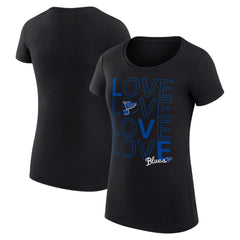 St. Louis Blues G-III 4Her by Carl Banks Women's Super-Slim Fit Lightweight Hockey Love T-Shirt - Black T-shirts