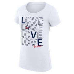 Columbus Blue Jackets G-III 4Her by Carl Banks Women's Super-Slim Fit Lightweight Hockey Love T-Shirt - White T-shirts