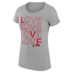 Detroit Red Wings G-III 4Her by Carl Banks Women's Super-Slim Fit Lightweight Hockey Love T-Shirt - Heather Gray T-shirts