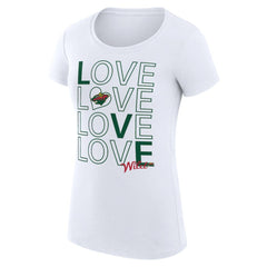 Minnesota Wild G-III 4Her by Carl Banks Women's Super-Slim Fit Lightweight Hockey Love T-Shirt - White T-shirts