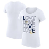 Nashville Predators G-III 4Her by Carl Banks Women's Super-Slim Fit Lightweight Hockey Love T-Shirt - White T-shirts