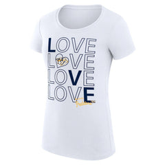 Nashville Predators G-III 4Her by Carl Banks Women's Super-Slim Fit Lightweight Hockey Love T-Shirt - White T-shirts