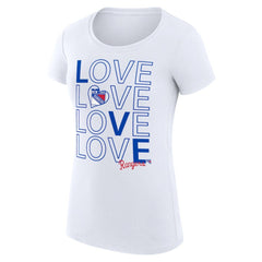 New York Rangers G-III 4Her by Carl Banks Women's Super-Slim Fit Lightweight Hockey Love T-Shirt - White T-shirts