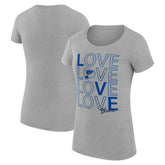 St. Louis Blues G-III 4Her by Carl Banks Women's Super-Slim Fit Lightweight Hockey Love T-Shirt - Heather Gray T-shirts