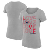 Washington Capitals G-III 4Her by Carl Banks Women's Super-Slim Fit Lightweight Hockey Love T-Shirt - Heather Gray T-shirts