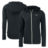 New York Jets Cutter & Buck Women's Throwback Daybreak Eco Recycled Half-Zip Hoodie - Black for sale