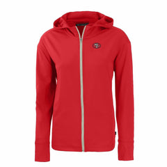 San Francisco 49ers Cutter & Buck Women's Throwback Daybreak Eco Recycled Half-Zip Hoodie - Scarlet online