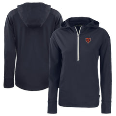 Chicago Bears Cutter & Buck Women's Throwback Daybreak Eco Recycled Half-Zip Hoodie - Navy discount