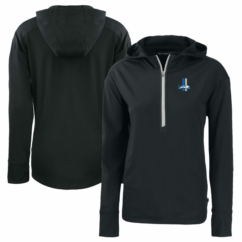 Detroit Lions Cutter & Buck Women's Throwback Daybreak Eco Recycled Half-Zip Hoodie - Black on sale