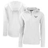 Philadelphia Eagles Cutter & Buck Women's Throwback Daybreak Eco Recycled Half-Zip Hoodie - White on sale