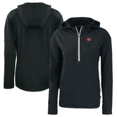 San Francisco 49ers Cutter & Buck Women's Throwback Daybreak Eco Recycled Half-Zip Hoodie - Black online