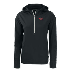 San Francisco 49ers Cutter & Buck Women's Throwback Daybreak Eco Recycled Half-Zip Hoodie - Black online