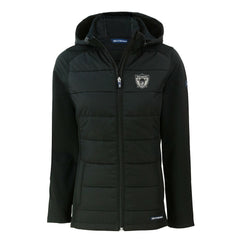 Las Vegas Raiders Cutter & Buck Women's Throwback Evoke Hybrid Eco Softshell Recycled Full-Zip Hoodie Jacket - Black on sale
