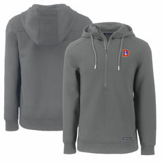 Denver Broncos Cutter & Buck Throwback Roam Eco Half-Zip Recycled Pullover Hoodie - Gray on sale