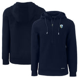 Los Angeles Chargers Cutter & Buck Throwback Roam Eco Half-Zip Recycled Pullover Hoodie - Navy on sale